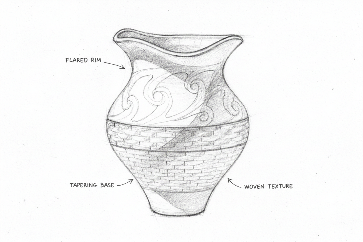bespoke ceramic pot design sketch