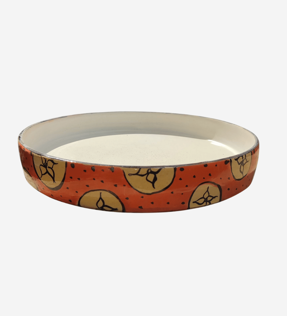 Hand Painted Lesso Print Dinner Plate